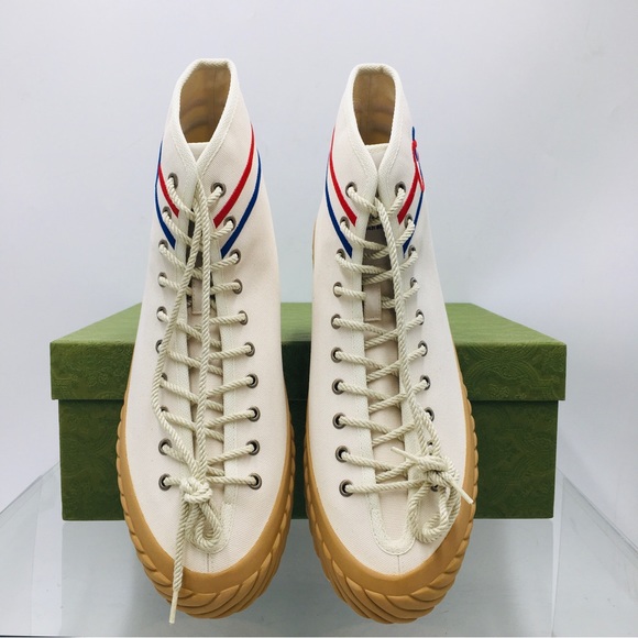 Gucci Interlocking G High Top Men’s Sneakers Myst White 703033 9ARZO 9097 - Picture 7 of 16